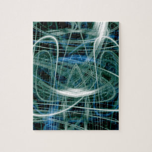Puzzle Rastreo de luz verde abstracto