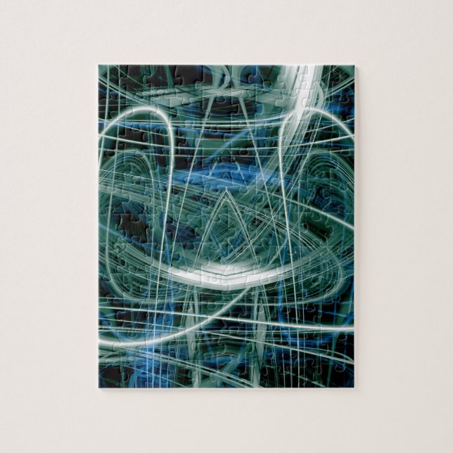 Puzzle Rastreo de luz verde abstracto (Vertical)