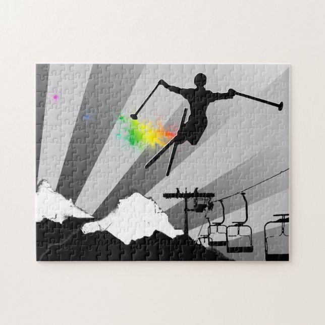 Puzzle rastro del polvo del esquí (Horizontal)