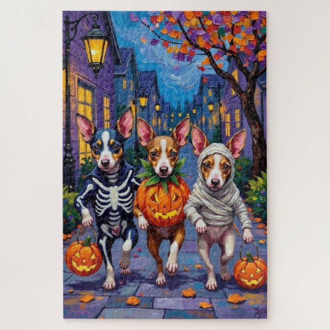 Puzzle Rat Terrier Trick-or-Treating Halloween Costumes (Vertical)