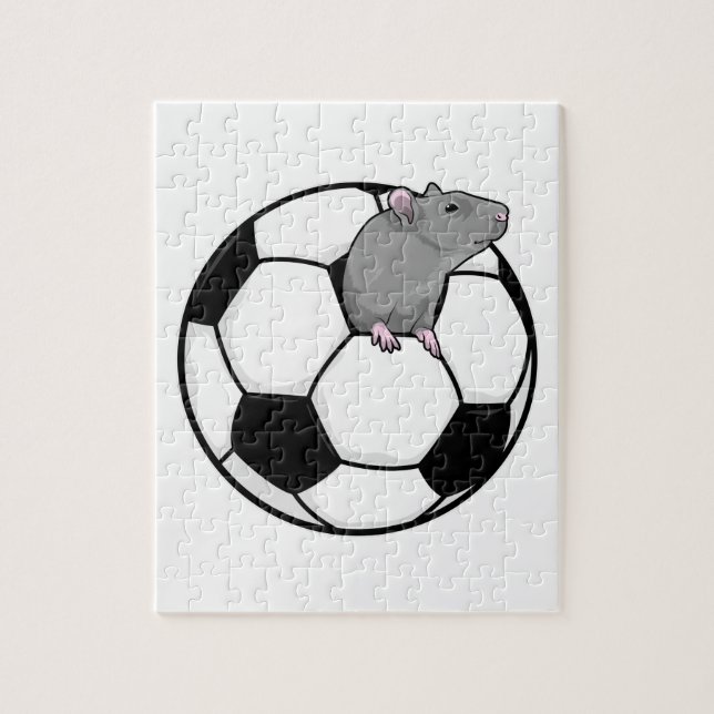 Puzzle Rata con balón de fútbol (Vertical)