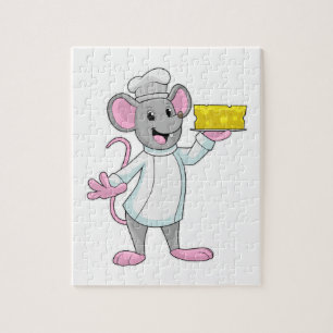 Puzzle Ratón cocinado con queso