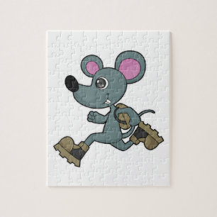 Puzzle Ratón como corredora con mochila