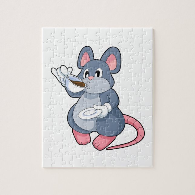 Puzzle Ratón con café (Vertical)