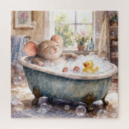 Puzzle Ratón tomando un baño de burbujas