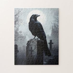 Puzzle Raven en el cementerio gótico