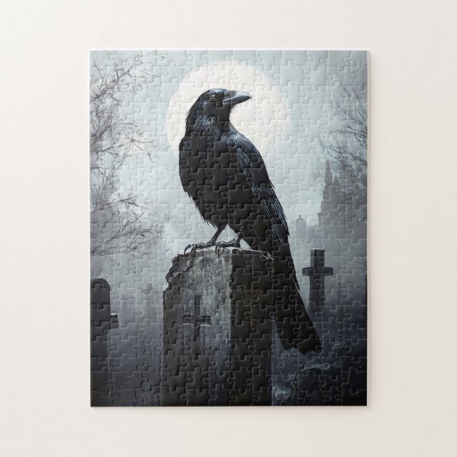 Puzzle Raven en el cementerio gótico (Vertical)
