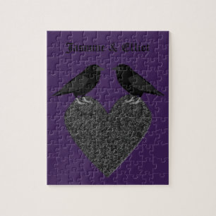 Puzzle Ravens góticas y Personalizado del corazón negro