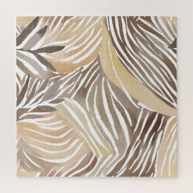 Puzzle Rayado Moderno Neutro Beige Simple (Vertical)