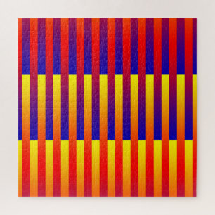Puzzle Rayas amarillas rojas azules