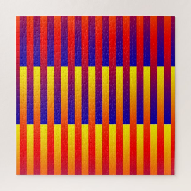 Puzzle Rayas amarillas rojas azules (Vertical)