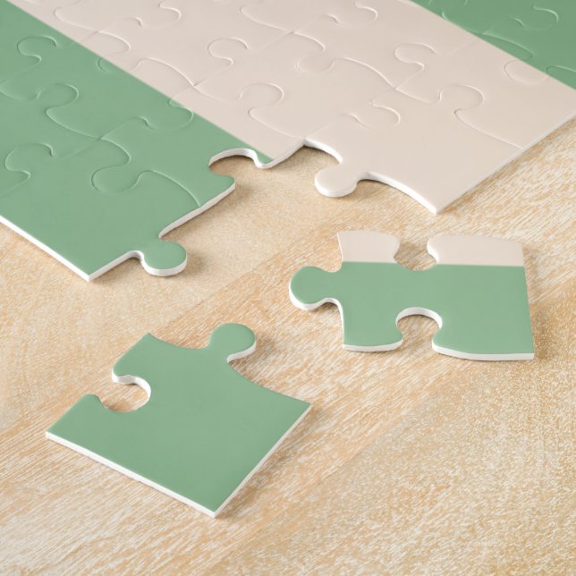 Puzzle Rayas de Blanco Antiguo y Verde Marino Oscuro (Lado)