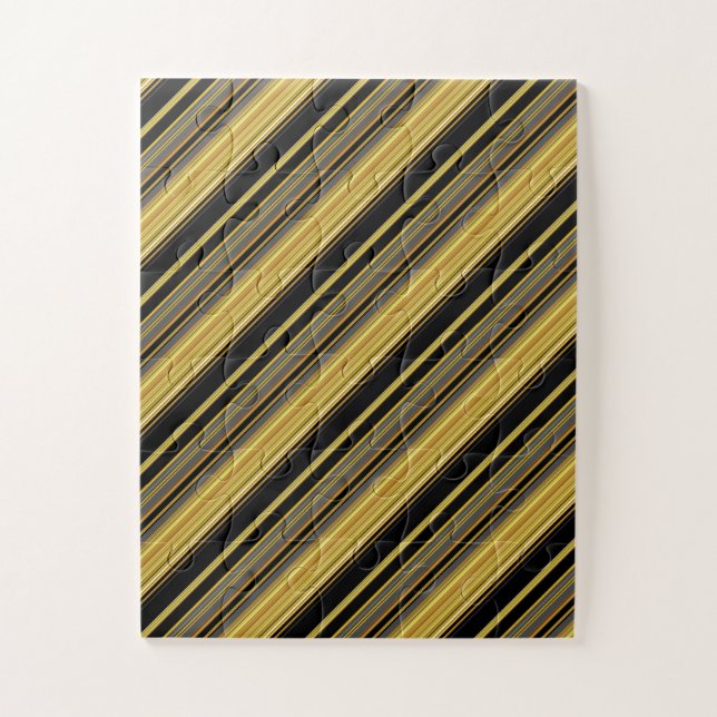 Puzzle Rayas doradas negras lindas (Vertical)