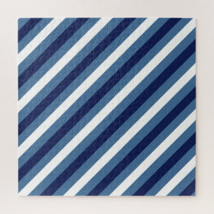 Puzzle Rayas Náuticas Azul Marino Azul Ahumado Blanco Cru