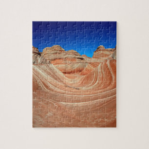 Puzzle Rayas rojas, beige y amarillas en el viento y