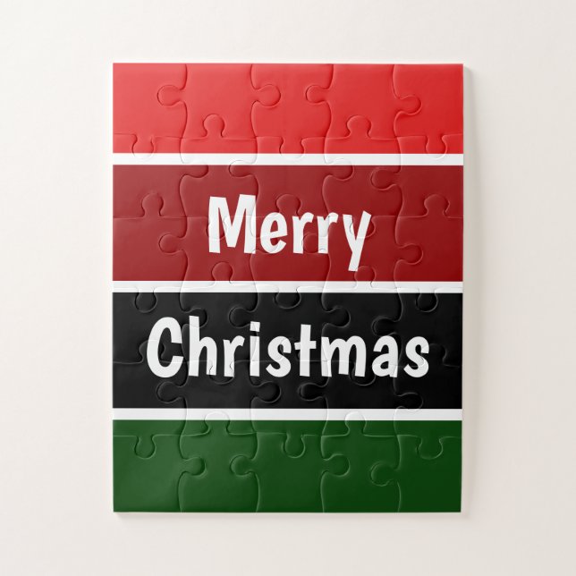 Puzzle Rayas Rojas Y Verdes (Vertical)