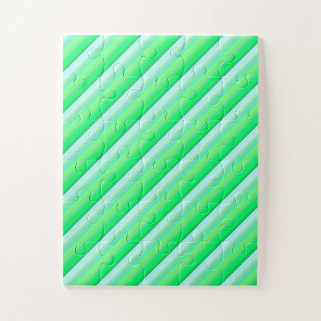 Puzzle Rayas verdes aqua lindas (Vertical)