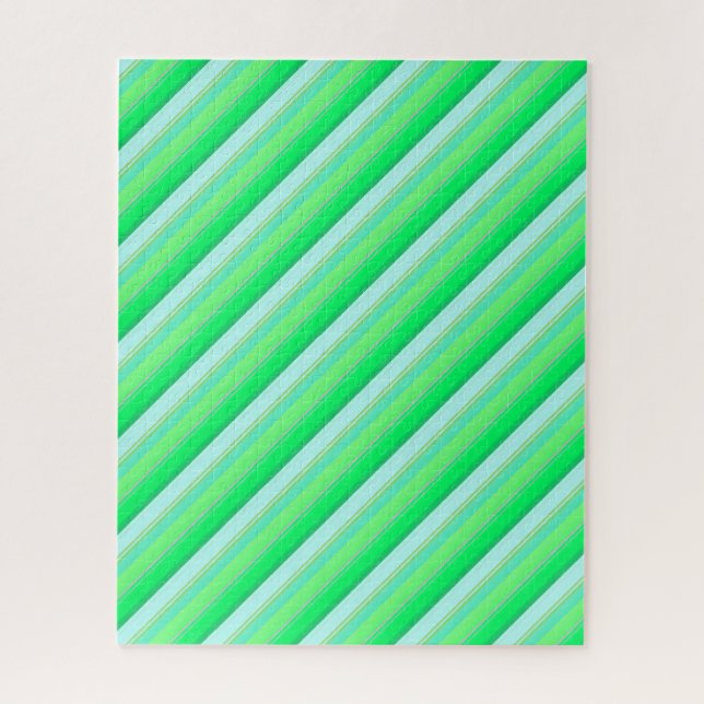 Puzzle Rayas verdes aqua lindas (Vertical)