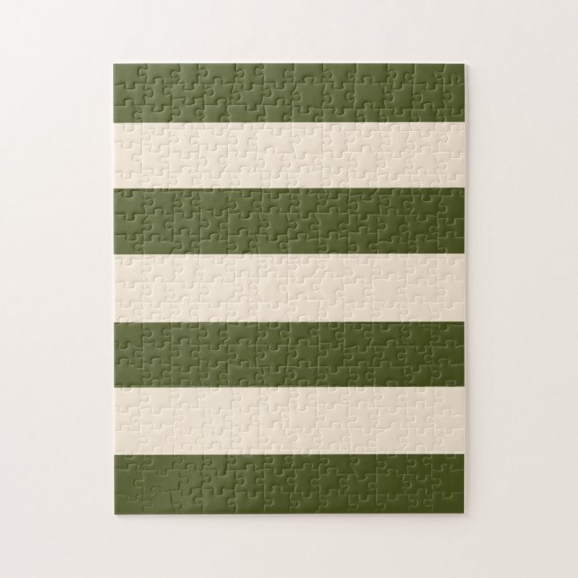 Puzzle Rayas verdes de ejército y blanco antiguo (Vertical)