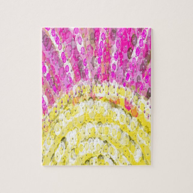 Puzzle Rayo de sol en amarillo y fucsia (Vertical)