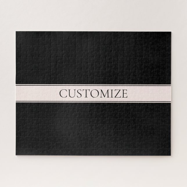Puzzle Rayo Rubor rosa claro y texto editable elegante (Horizontal)