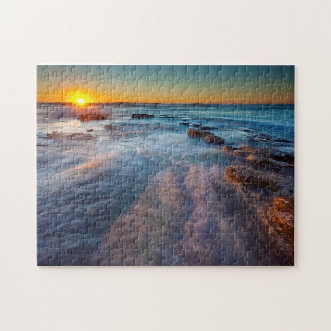 Puzzle Rayos de sol iluminan el Océano Pacífico (Horizontal)