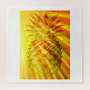 Puzzle Rayos dorados atravesando una piña grande