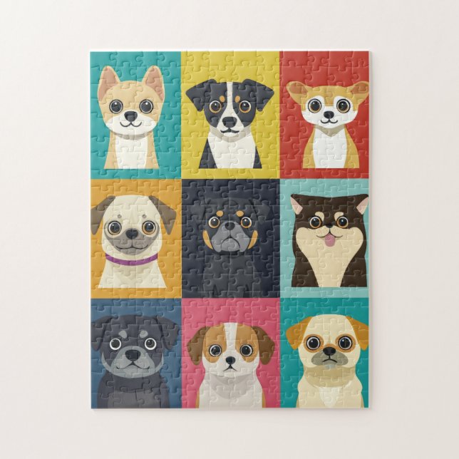 Puzzle Razas de perro de caricatura - Colección de pipas  (Vertical)