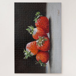 Puzzle Realistic Strawberries Still Life Oil Painting