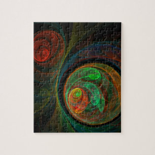 Puzzle Reborn Green Abstract Art