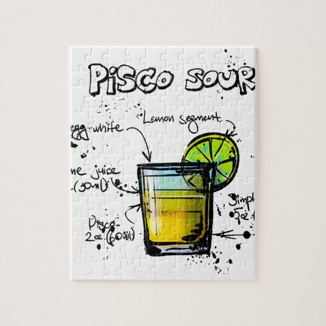 Puzzle Receta amarga del cóctel de Pisco (Vertical)