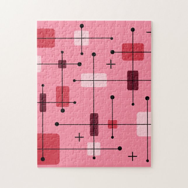 Puzzle Rectángulos redondeados cuadrados rosados (Vertical)