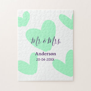 Puzzle Recuerdo de boda año fecha apellido Sr y Sra