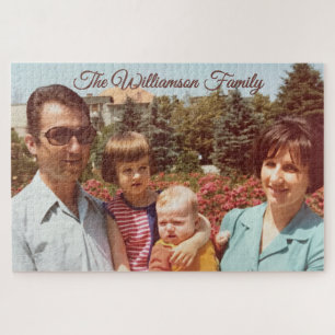 Puzzle Recuerdo de foto familiar personalizada con guión