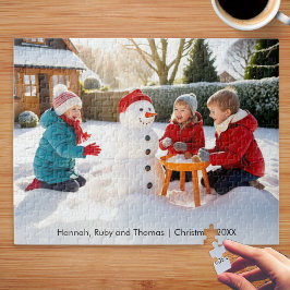 Puzzle Recuerdo de Navidad con Foto Familiar Personalizad