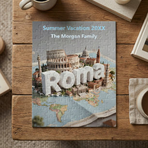 Puzzle Recuerdo de viaje de vacaciones familiares a Roma