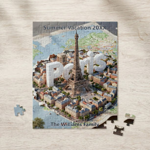 Puzzle Recuerdo de viaje familiar a París Francia 3D