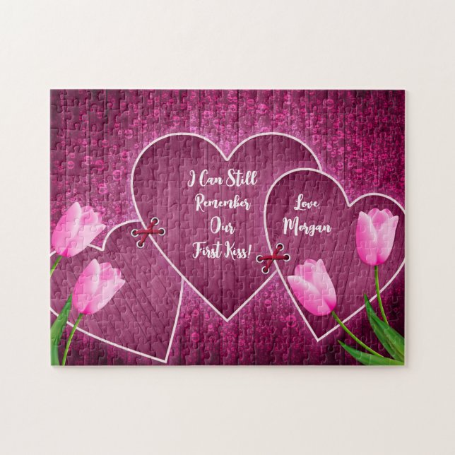 Puzzle Recuerdo nuestro primer beso o tu texto (Horizontal)