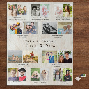 Puzzle Recuerdo personalizado de familia entonces y ahora