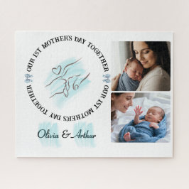 Puzzle Recuerdo Personalizado Minimalista Azul para el Pr