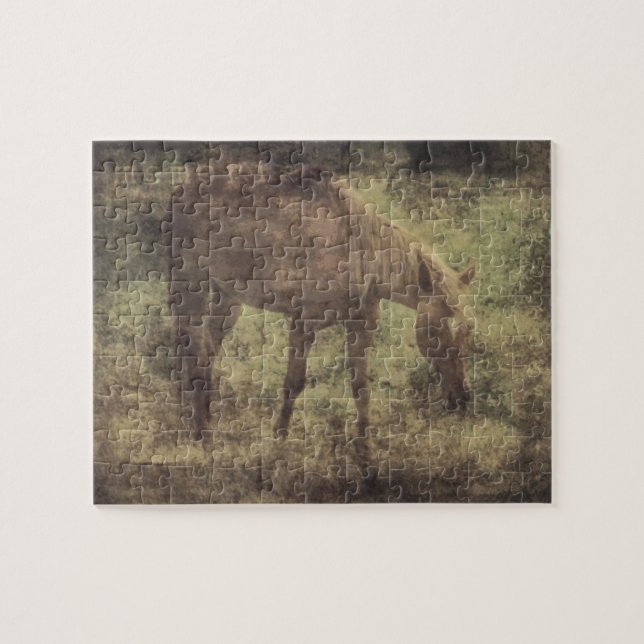 Puzzle Recuerdos de caballos Grunge (Horizontal)