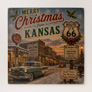 Puzzle Recuerdos de Navidad de la Ruta 66 de Kansas
