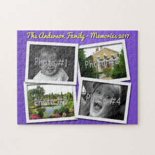 Puzzle Recuerdos familiares 4 x fotos Personalizados Chal