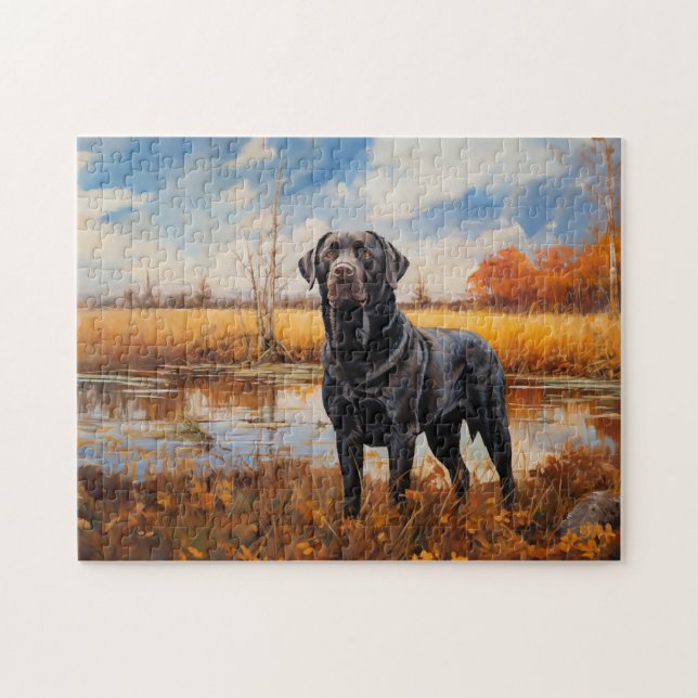 Puzzle Recuperación de Labrador de otoño (Horizontal)
