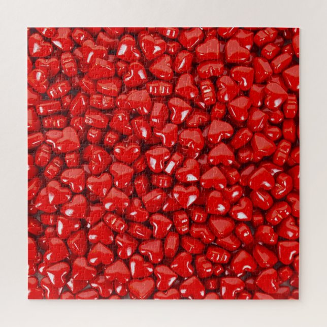 Puzzle Red Candy Hearts (Vertical)