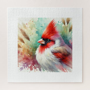 Puzzle Red crested cardinal 060824AREF107 - Watercolor