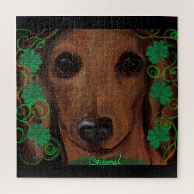 Puzzle Red Dachshund (Vertical)