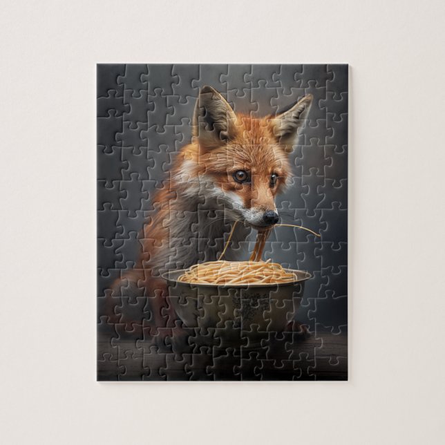 Puzzle Red Fox comiendo Spaghetti (Vertical)