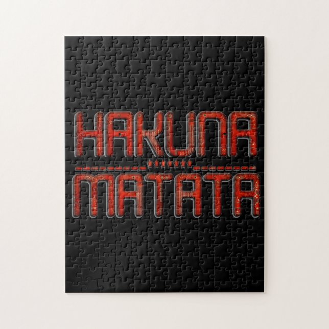 Puzzle   Red Hakuna Matata 3D Techno Star Design (Vertical)