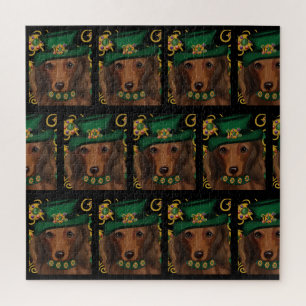 Puzzle Red Long Haired Dachshund